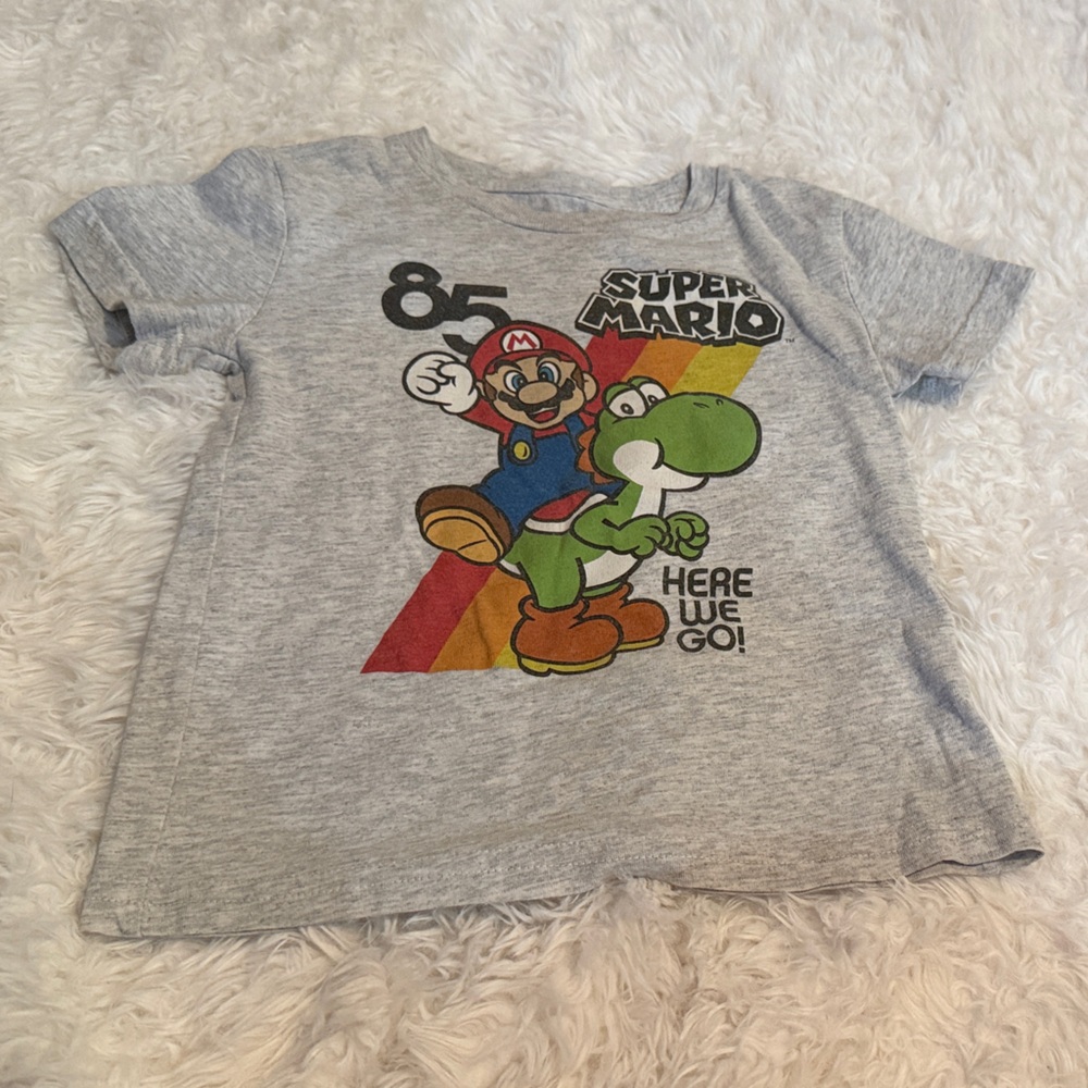 Super Mario‎ Kids Short Sleeve Gray Tee